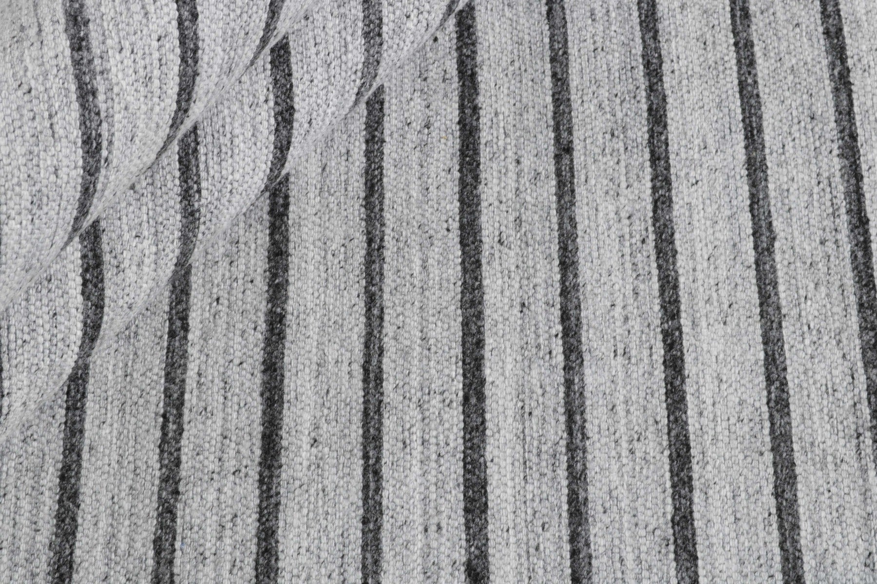 authentic oriental kelim flatweave striped rug in grey and black