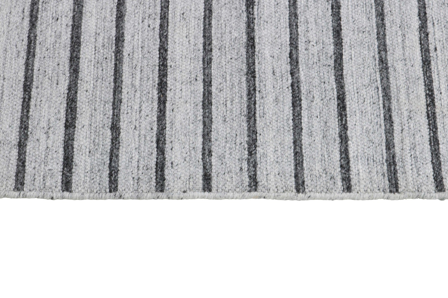 authentic oriental kelim flatweave striped rug in grey and black