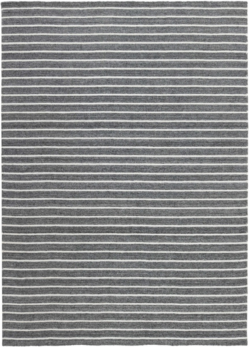 authentic oriental kelim flatweave striped rug in grey, black and white