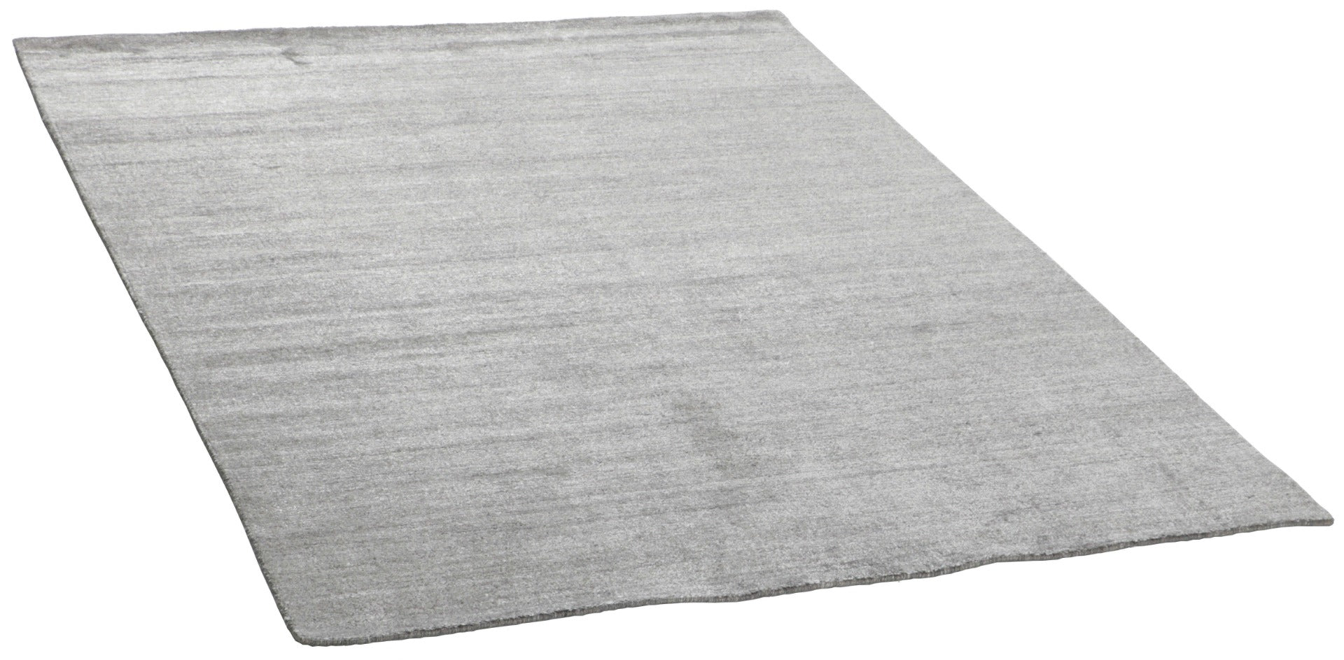 Plain grey viscose area rug