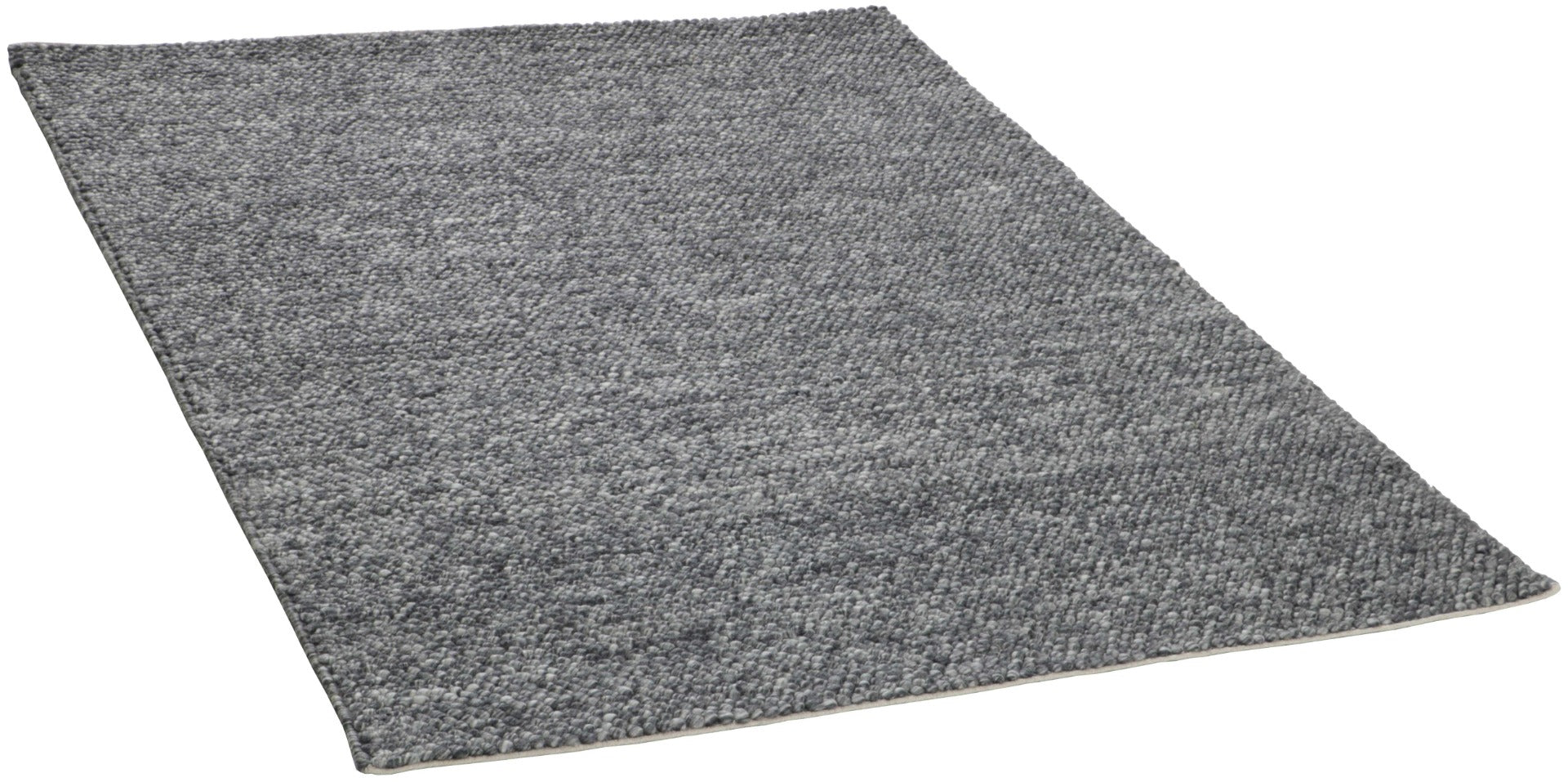 Large plain grey and black  rug
