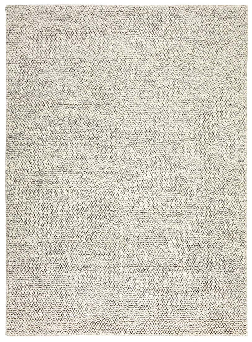plain grey wool and viscose rug

