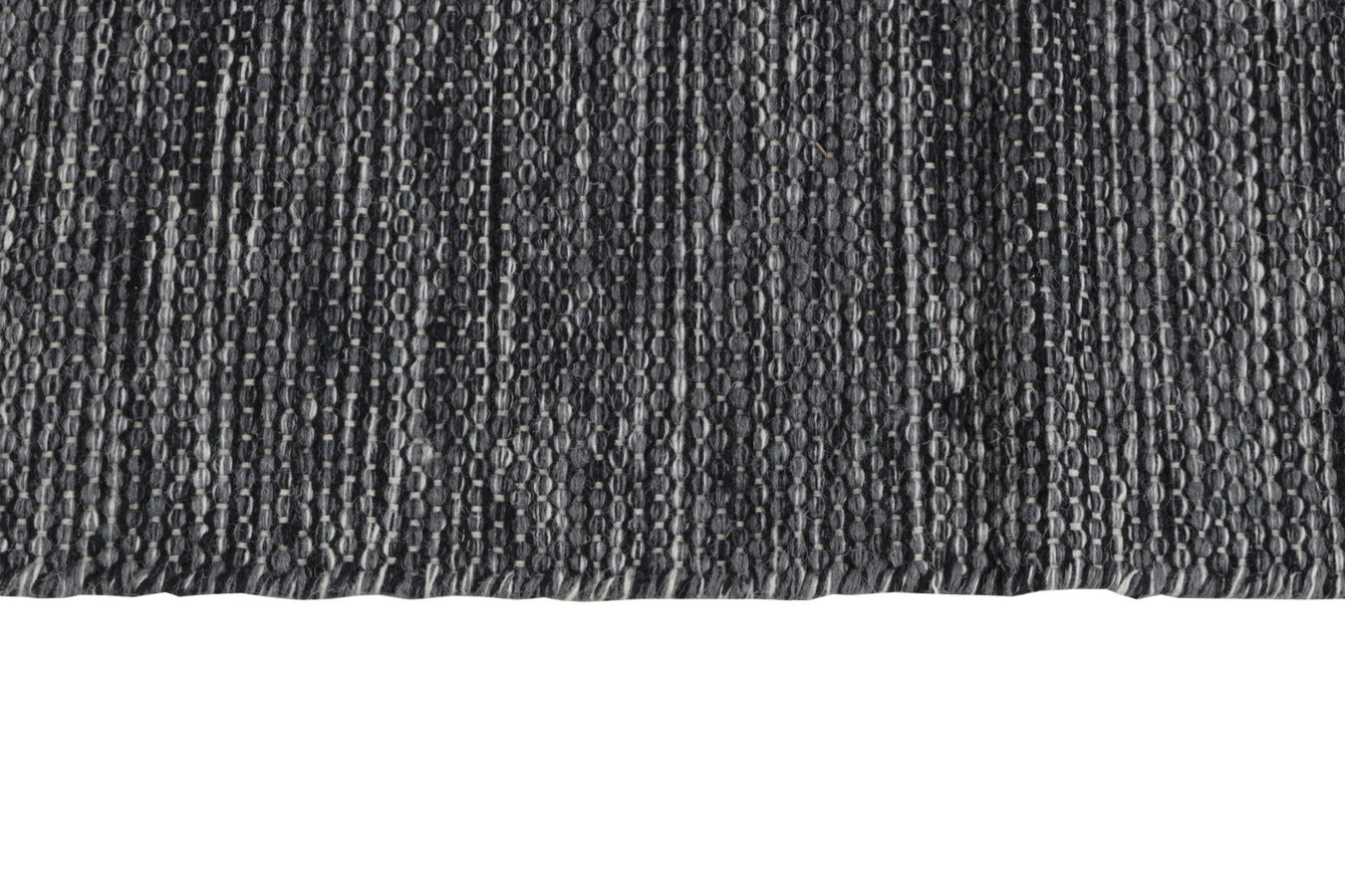 plain grey and black flatweave rug