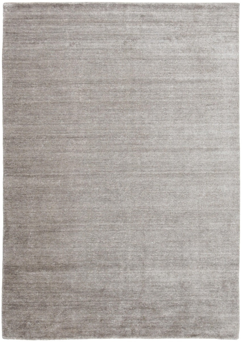 Plain grey viscose rug