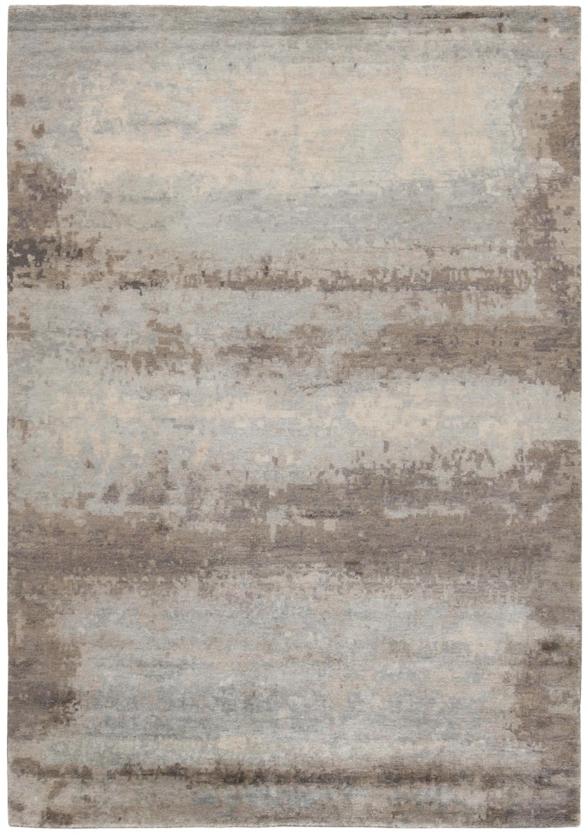 blue, beige and grey abstract rug
