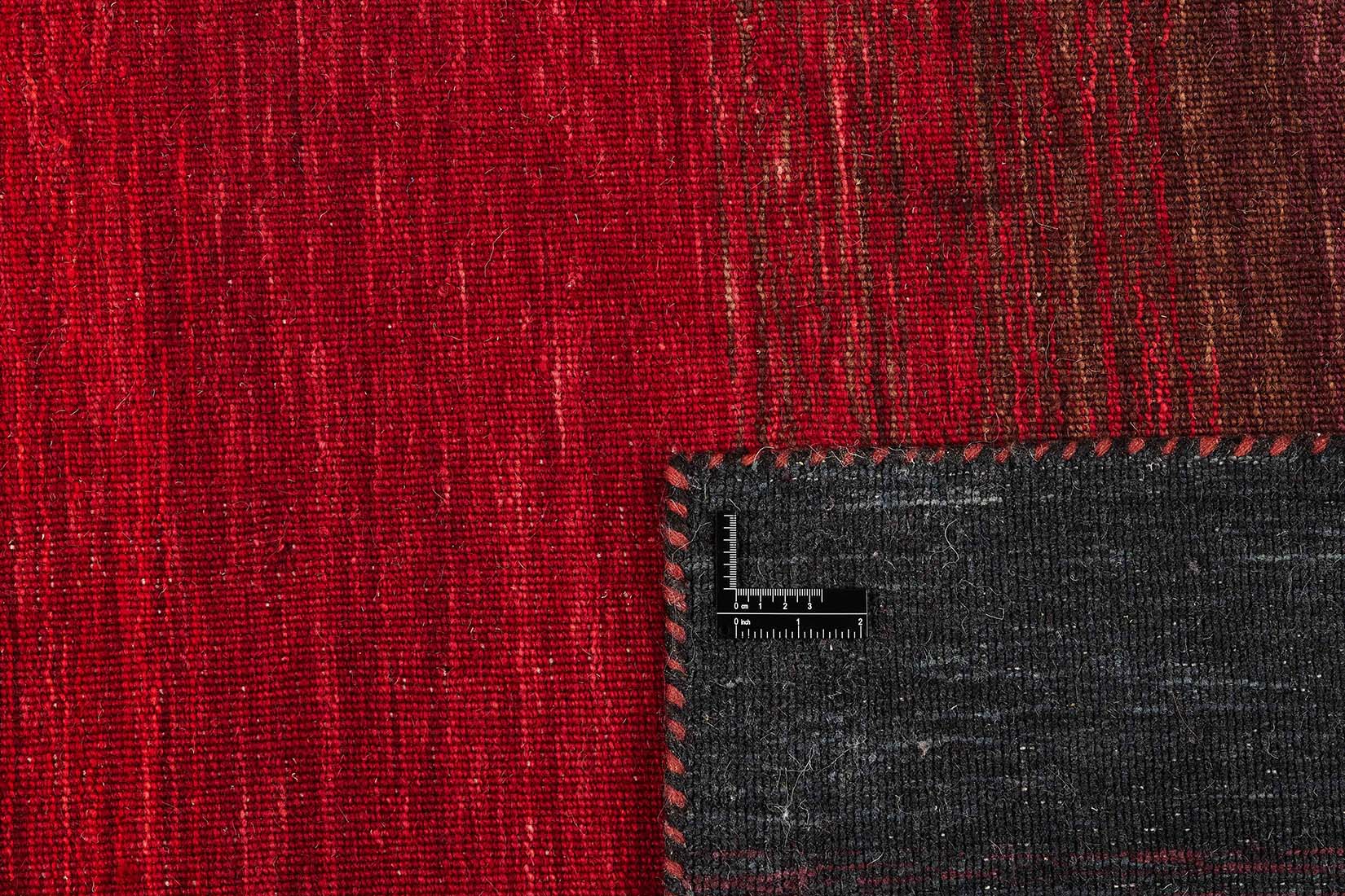 red and black ombre flatweave kelim rug
