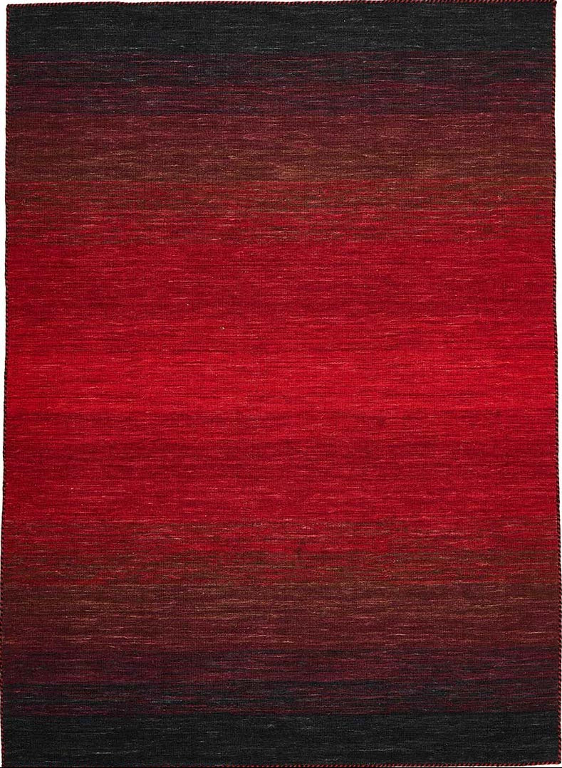 red and black ombre flatweave kelim rug
