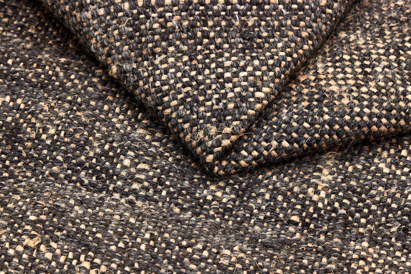 Black textured flatweave rug

