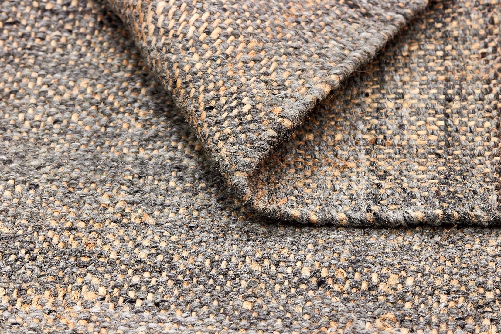 Dark grey textured flatweave rug
