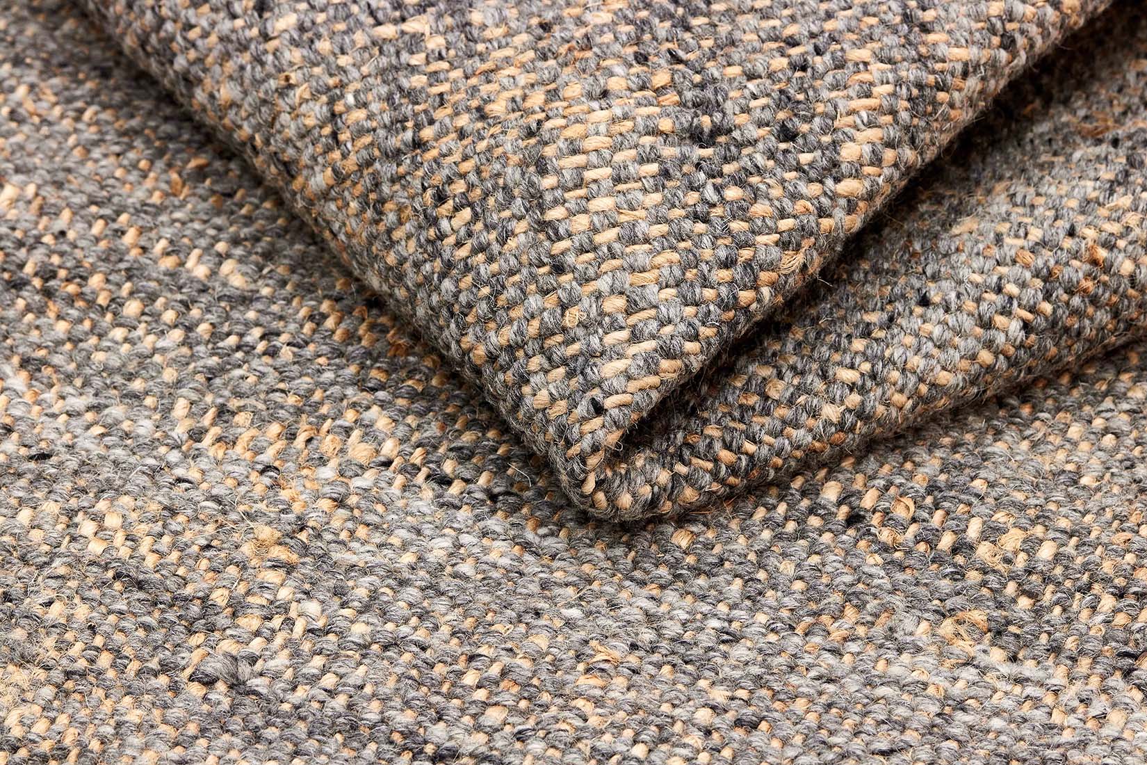 Dark grey textured flatweave rug
