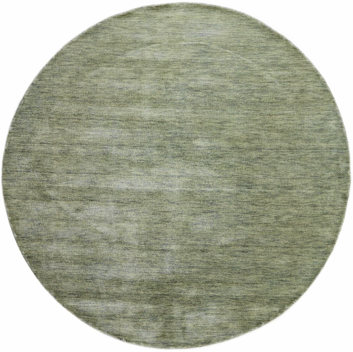 plain green wool circle rug