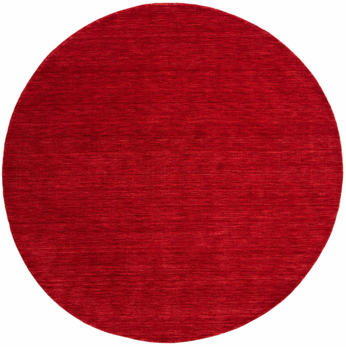 plain red wool circle rug