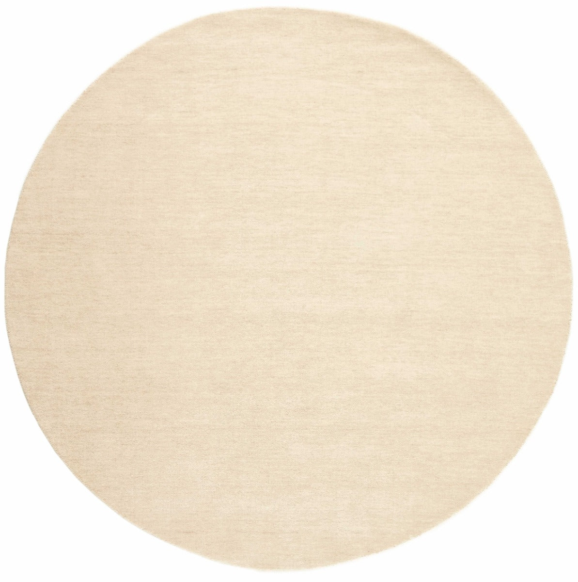 plain cream wool circle rug