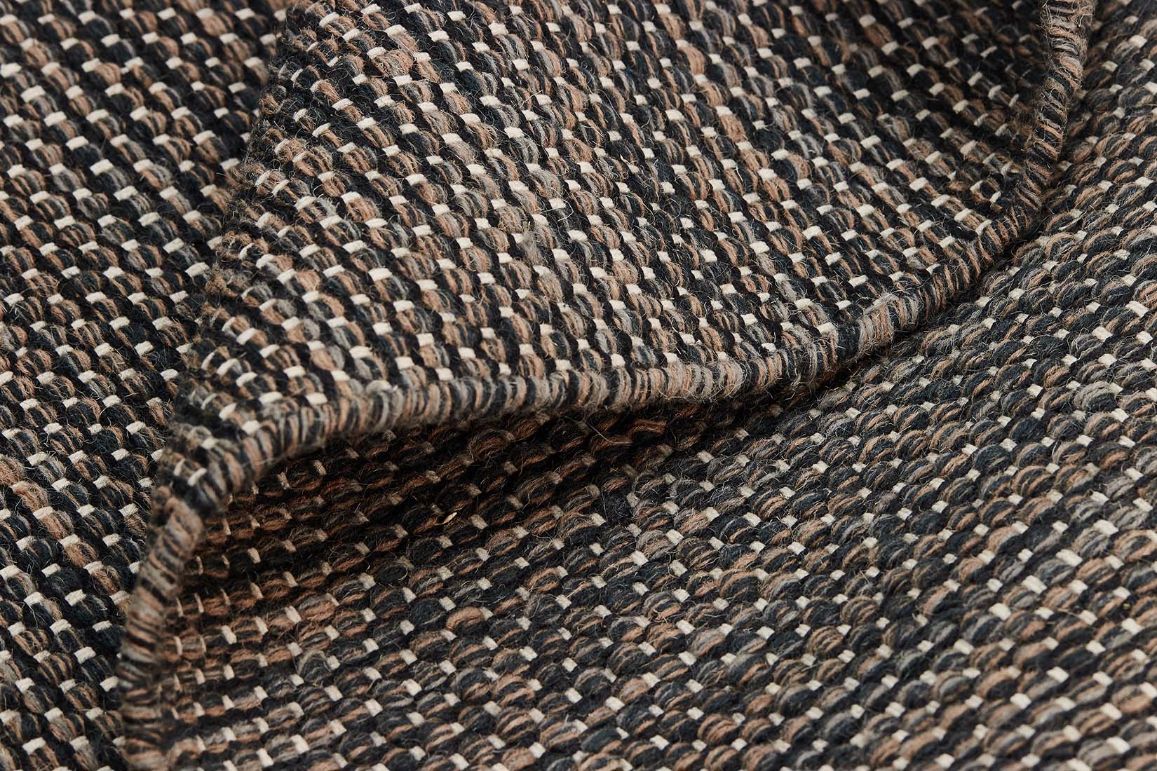 plain brown flatweave wool rug
