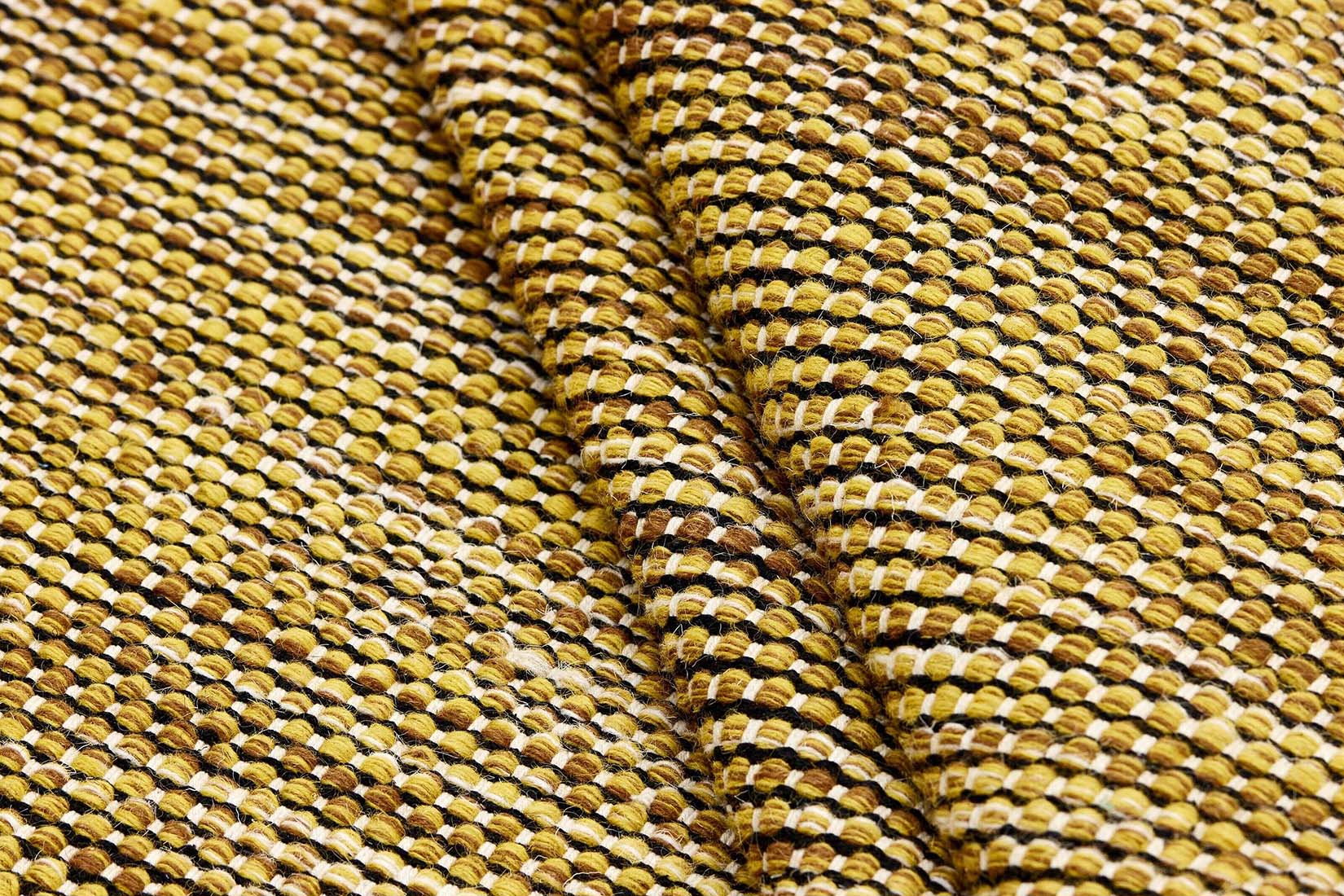 plain yellow flatweave wool runner
