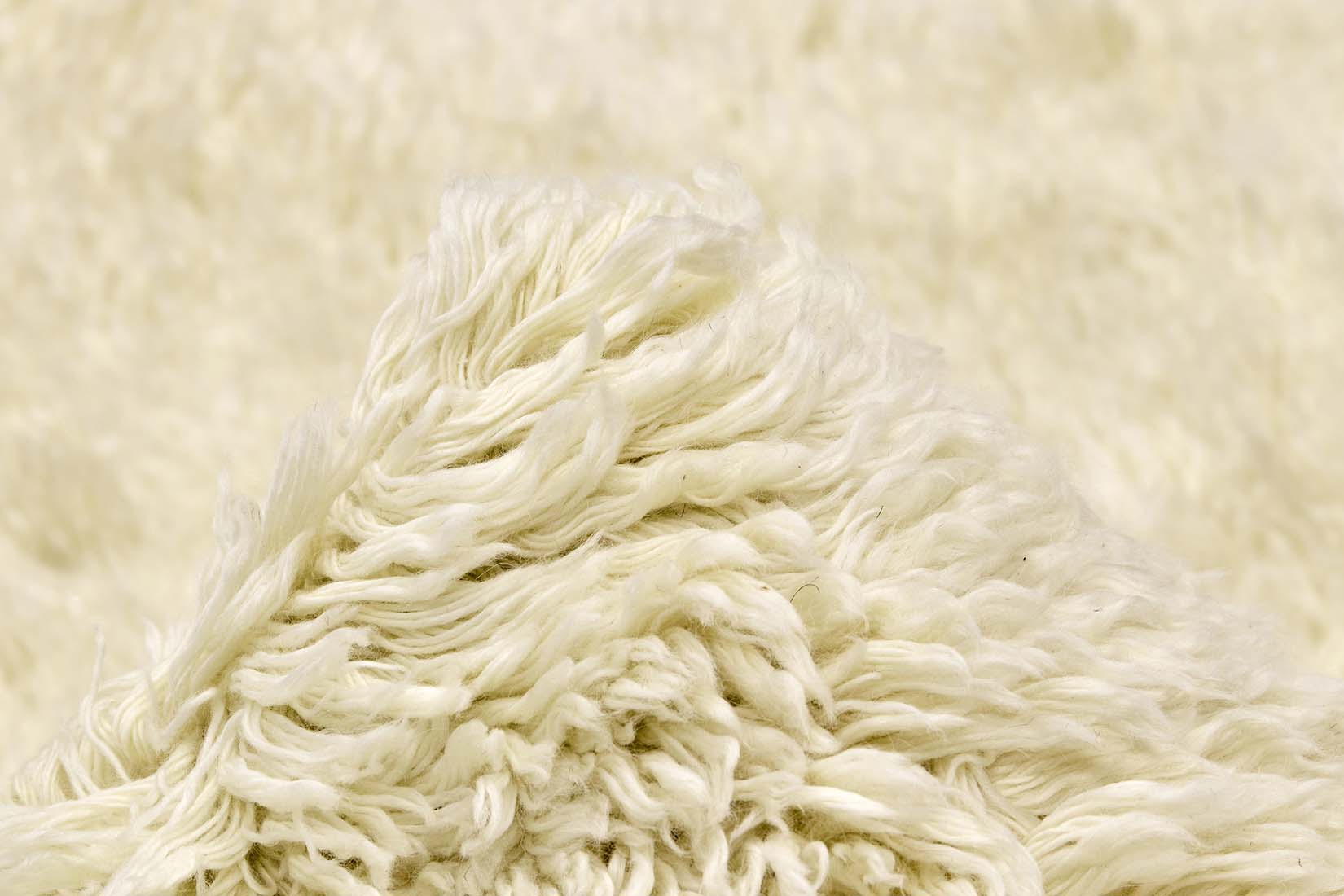 cream wool shagpile rug
