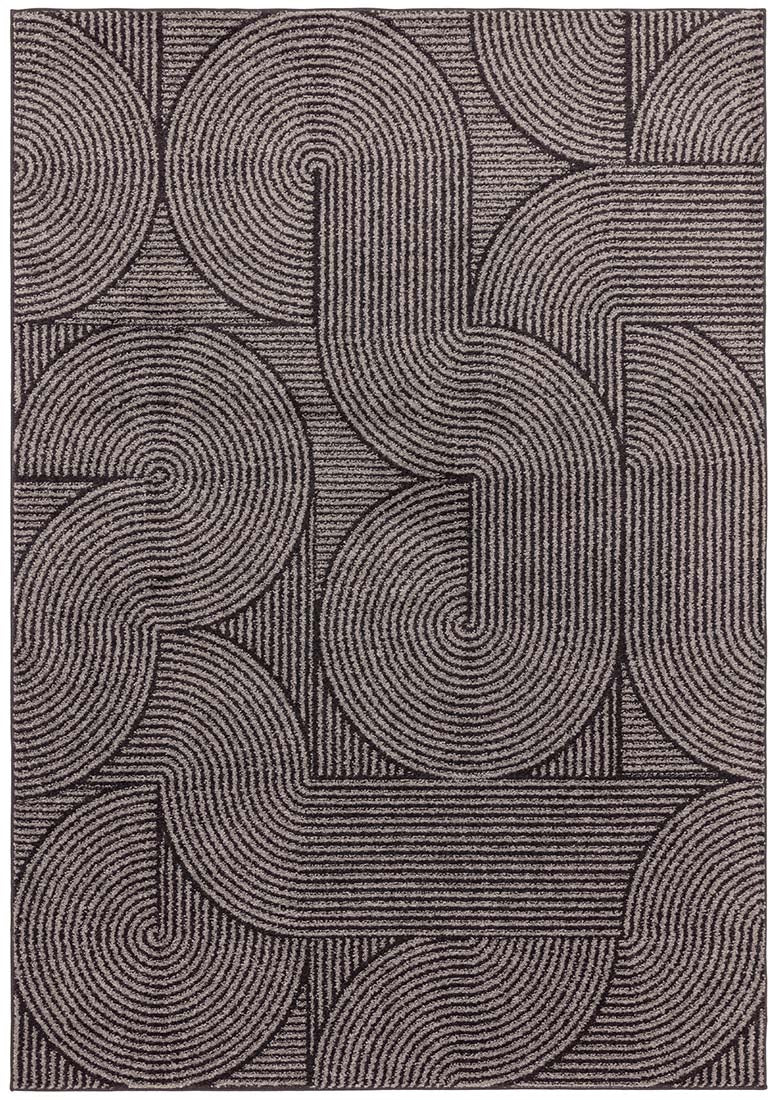 abstract charcoal grey flatweave rug
