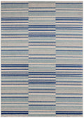 Muse Blue Stripe Flatweave Rug MU05