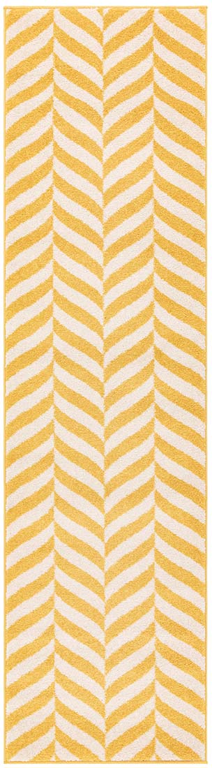 abstract yellow flatweave runner
