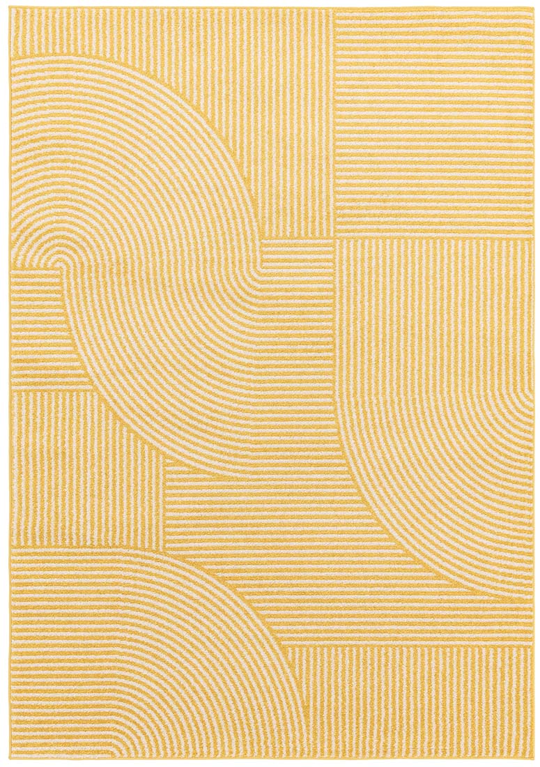 geometric yellow flatweave rug
