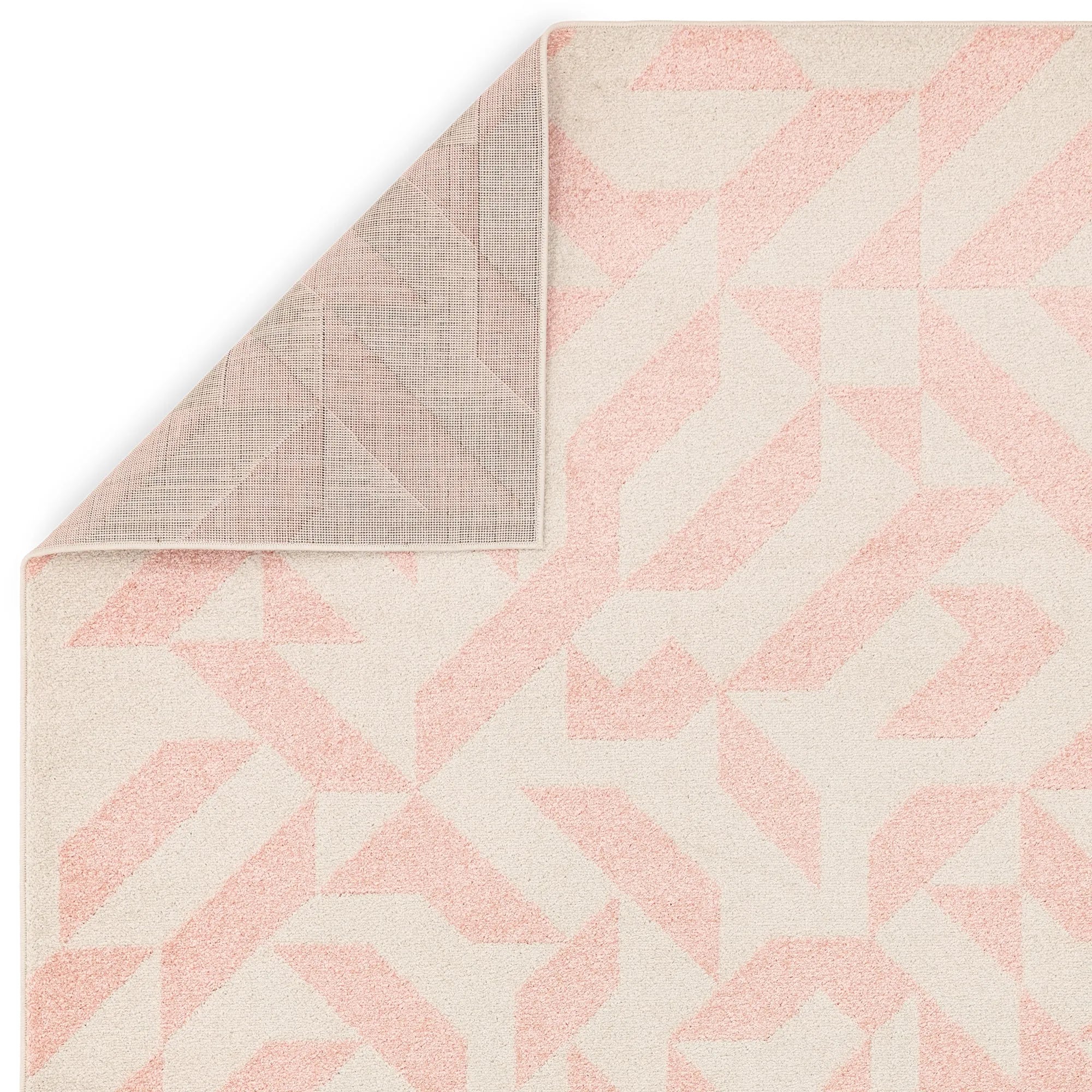 abstract pink flatweave rug
