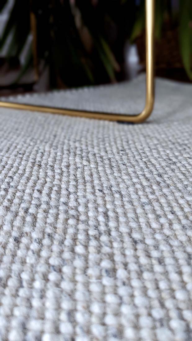 Grey textured area rug
