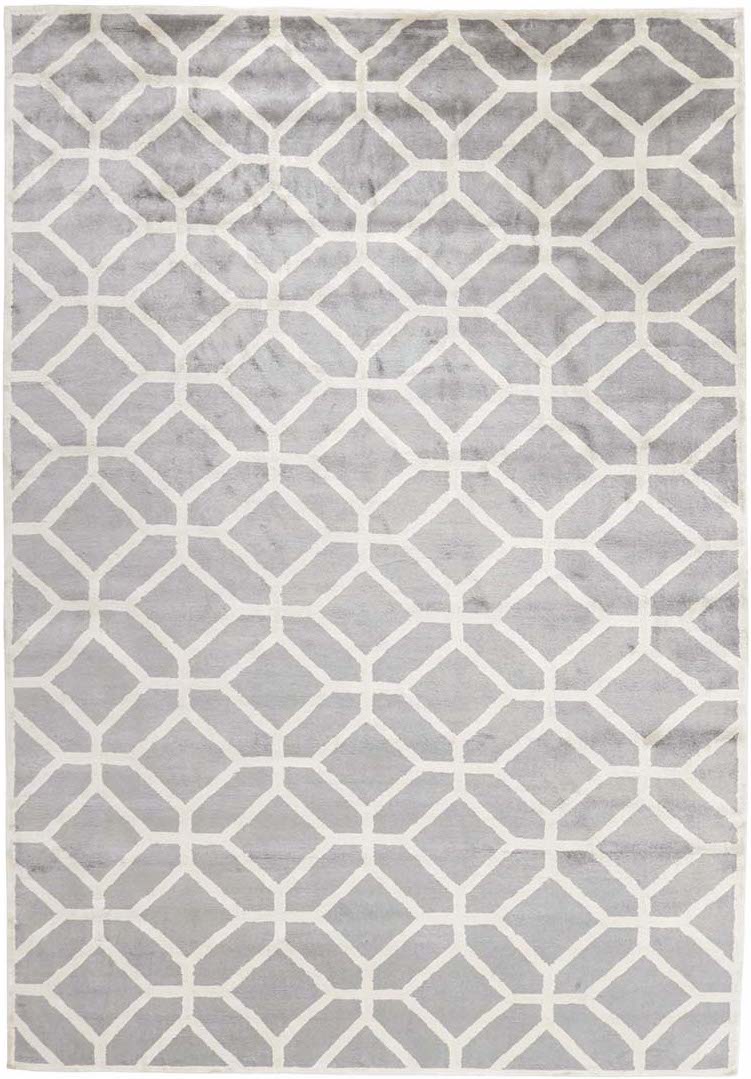 geometric area rug in grey and white
