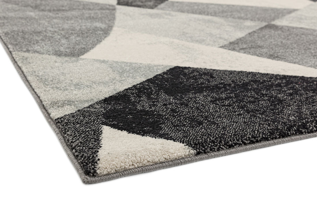 grey geometric rug