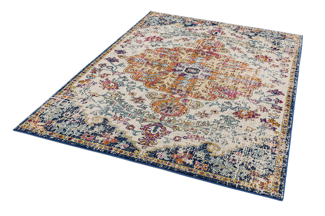 multicolour rug with an oriental pattern