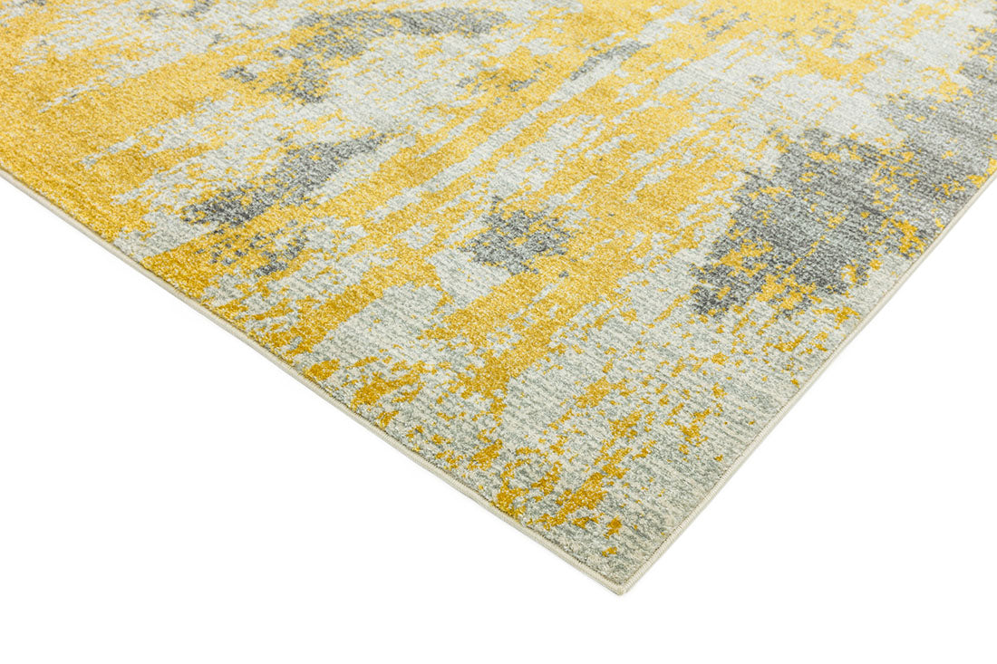 yellow and grey abstract rug