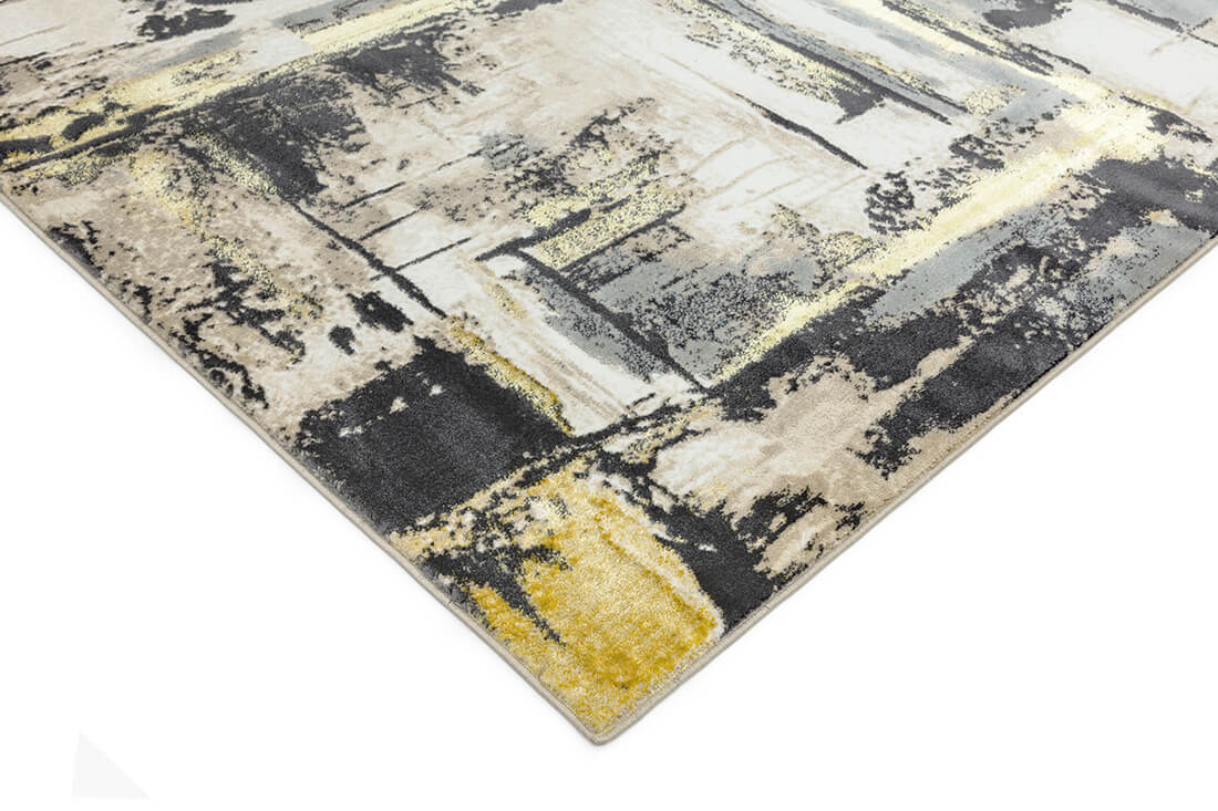 abstract yellow rug