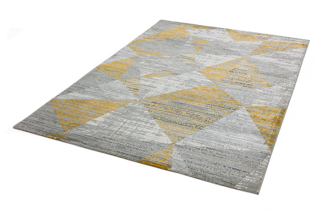 yellow geometric rug