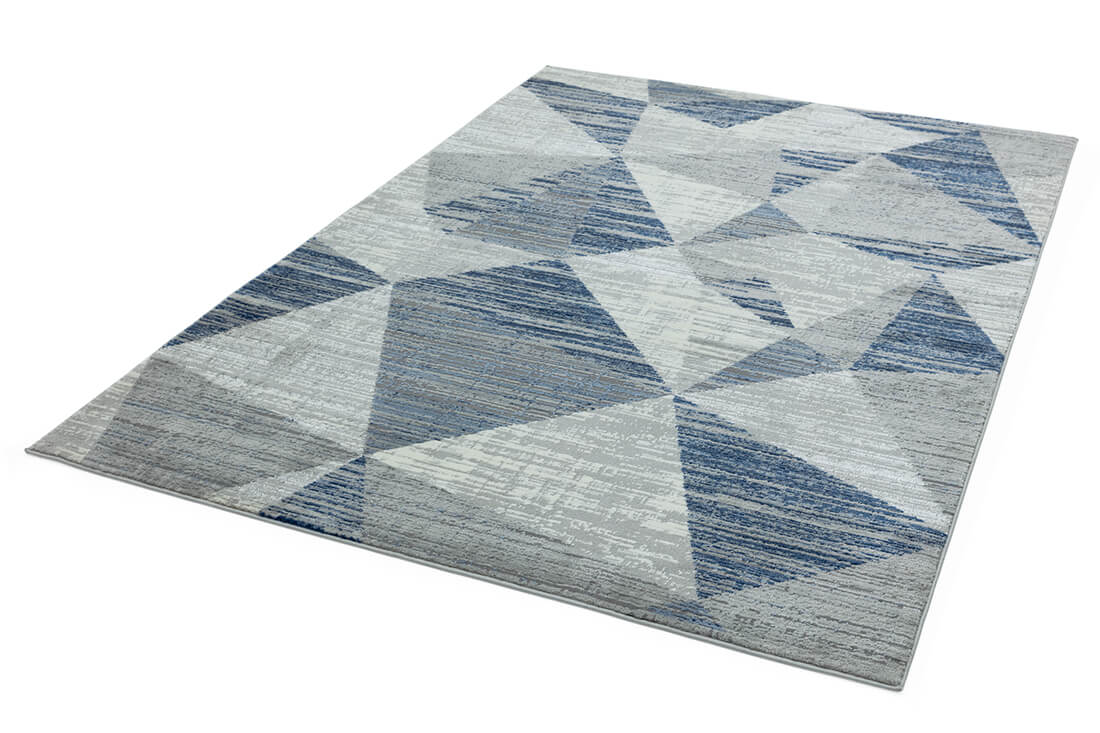 geometric blue rug