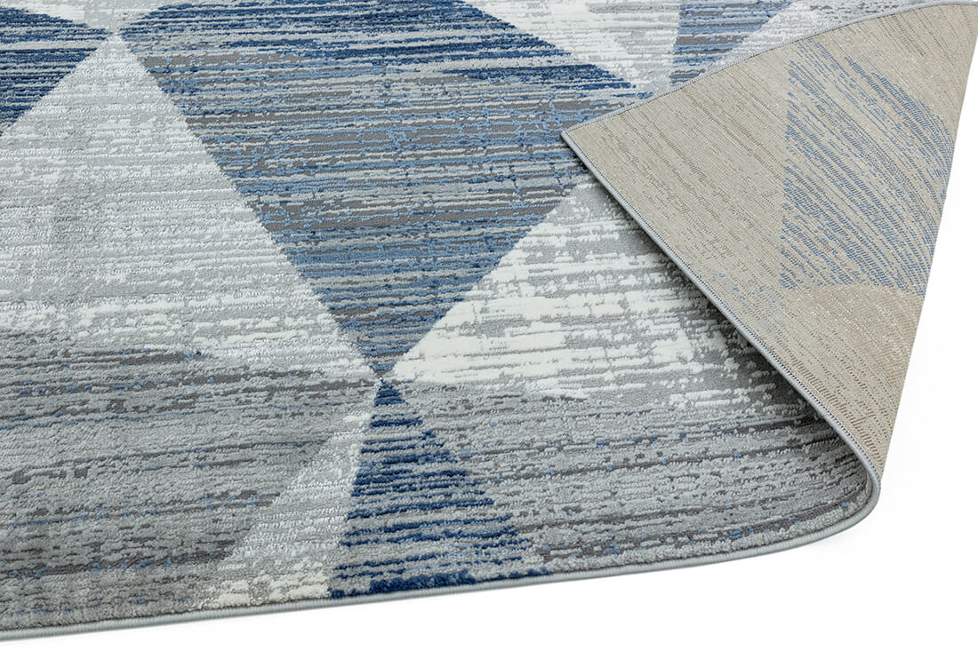 geometric blue rug