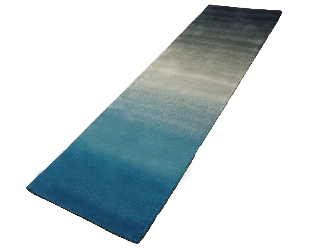 ombre blue and black runner