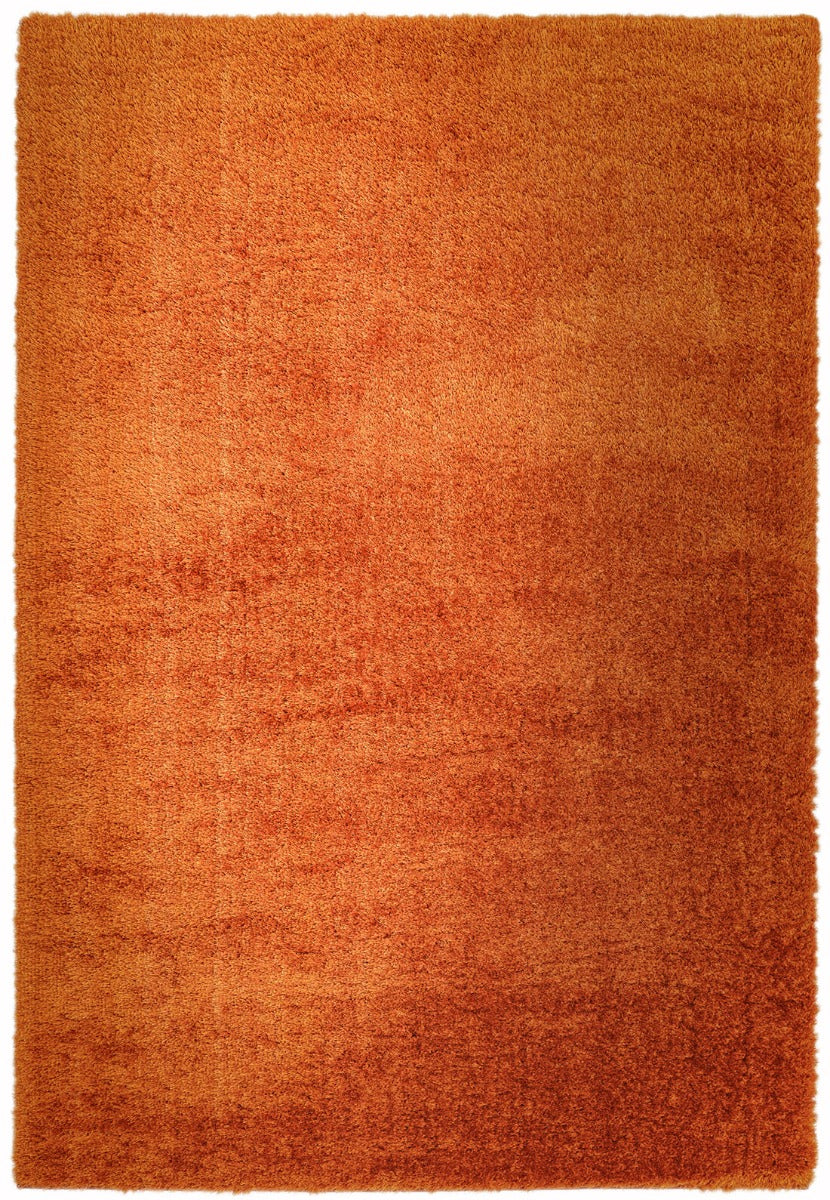 orange shaggy rug
