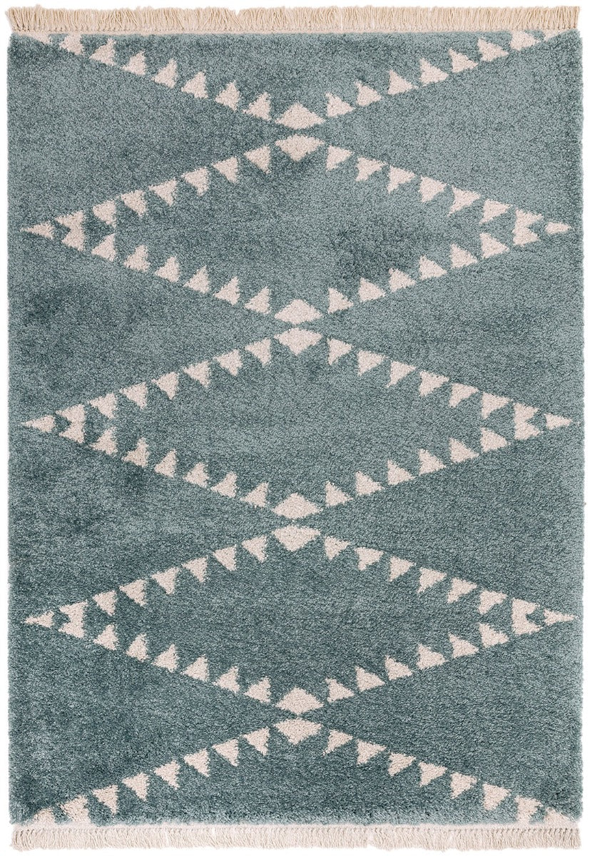 blue moroccan style rug