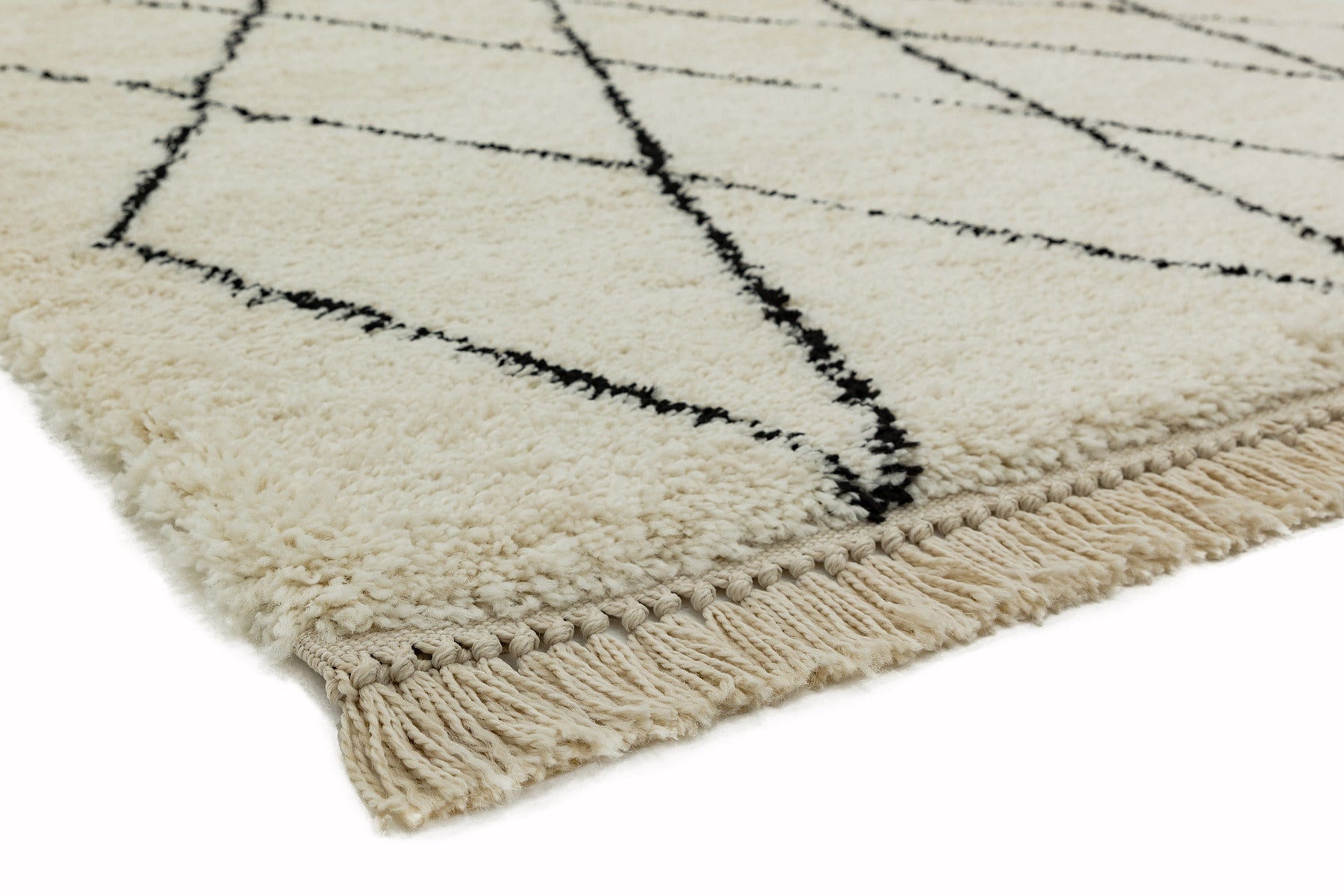 cream and black moroccan style rug