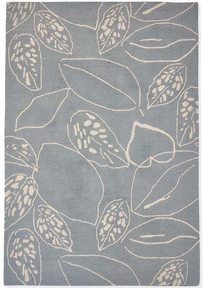 grey rug with floral pattern
