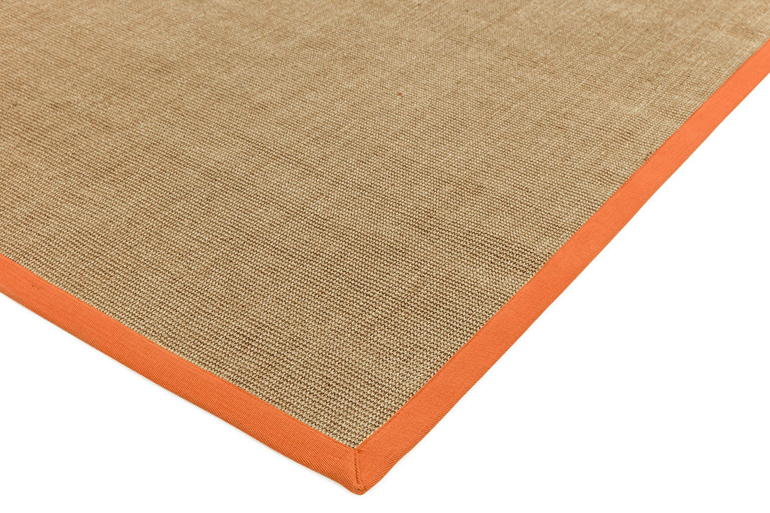 Sisal rug with orange linen border