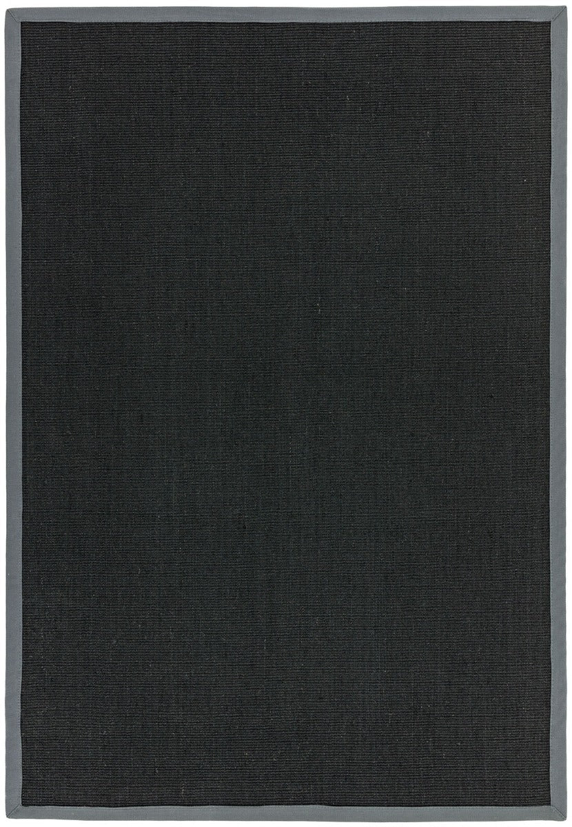 Black sisal rug with grey border