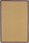 Bordered Sisal Rug Linen with Chocolate border