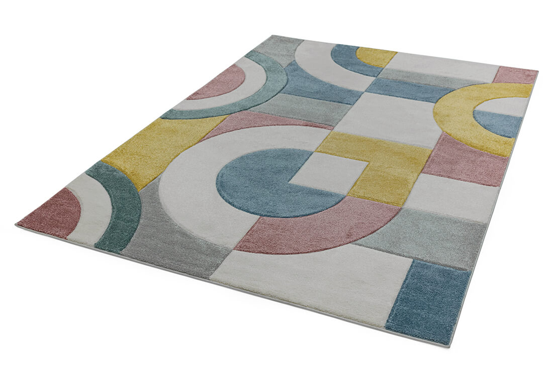 retro multicolour geometric rug