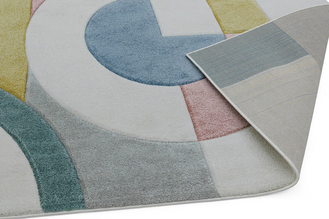 retro multicolour geometric rug
