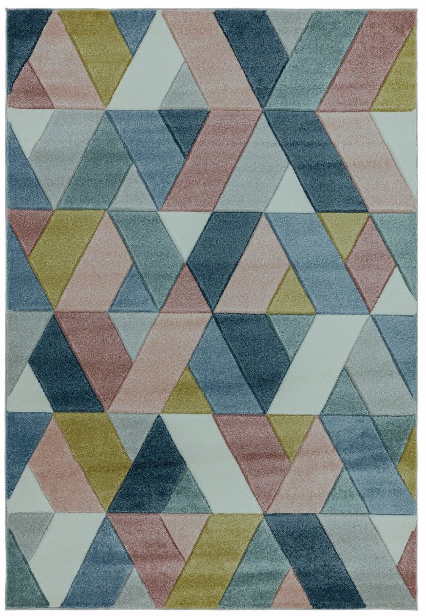 pastel geometric rug