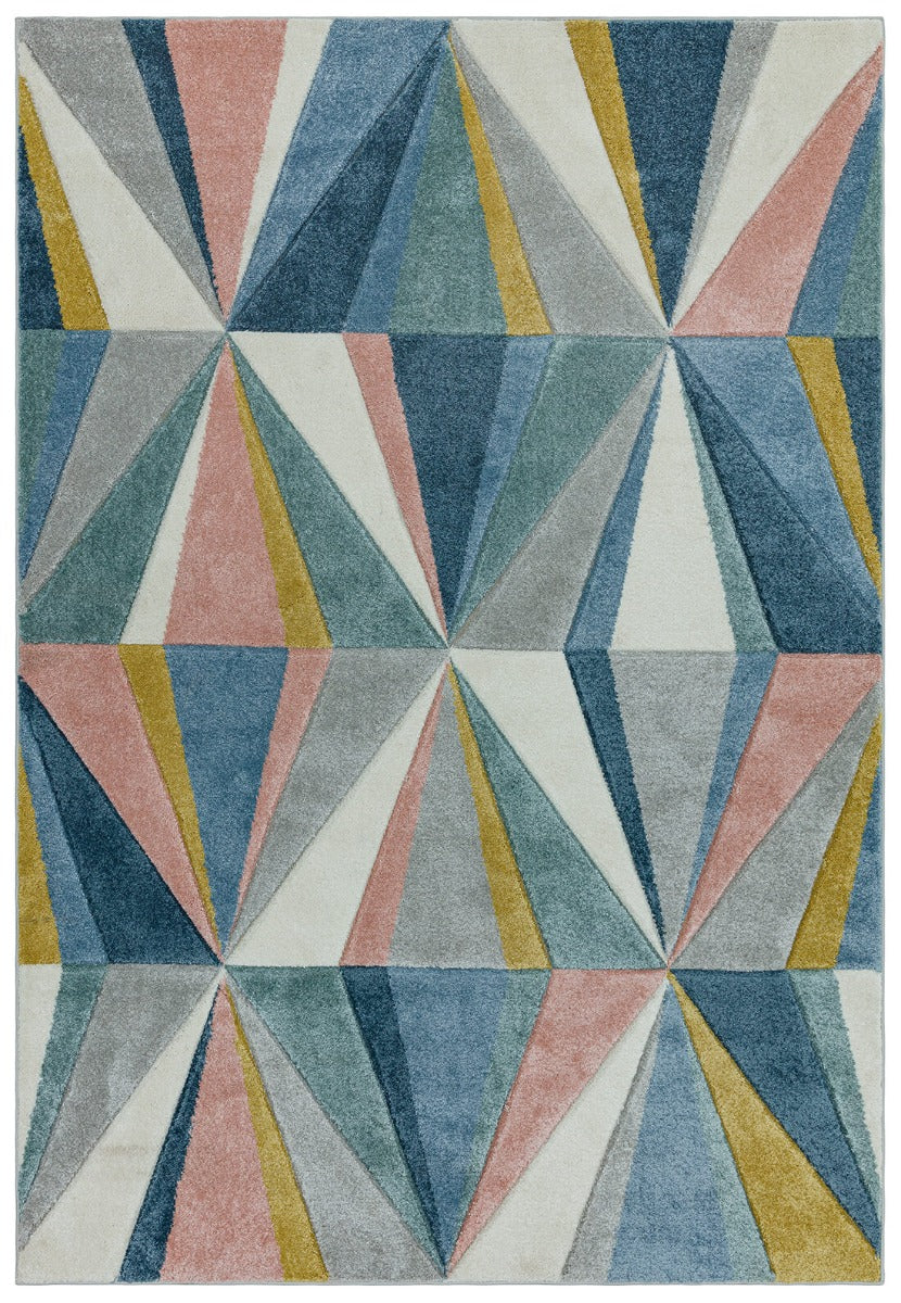 mulricolour geometric rug