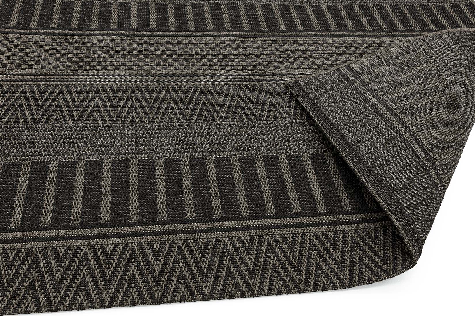 moroccan style indoor/outdoor rug in black
