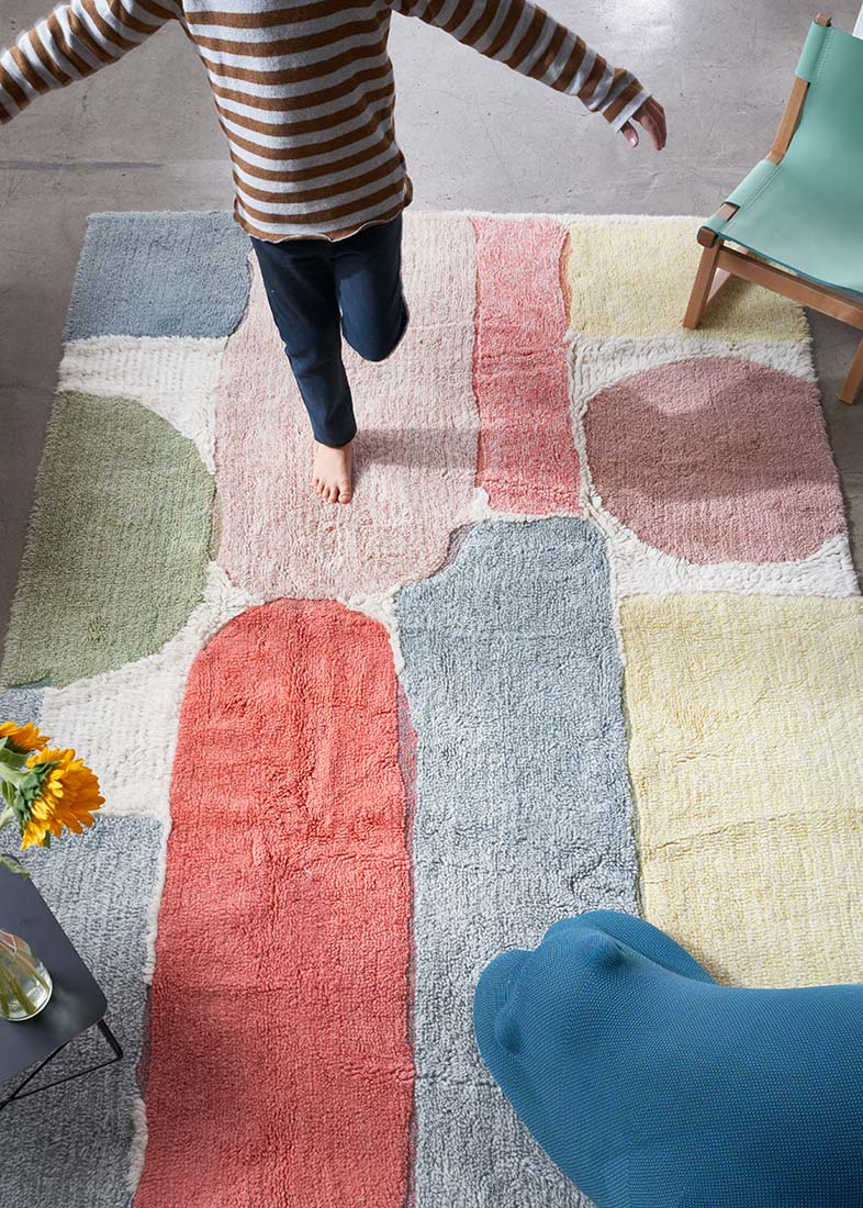 abstract artist inspired multicolour wool rug