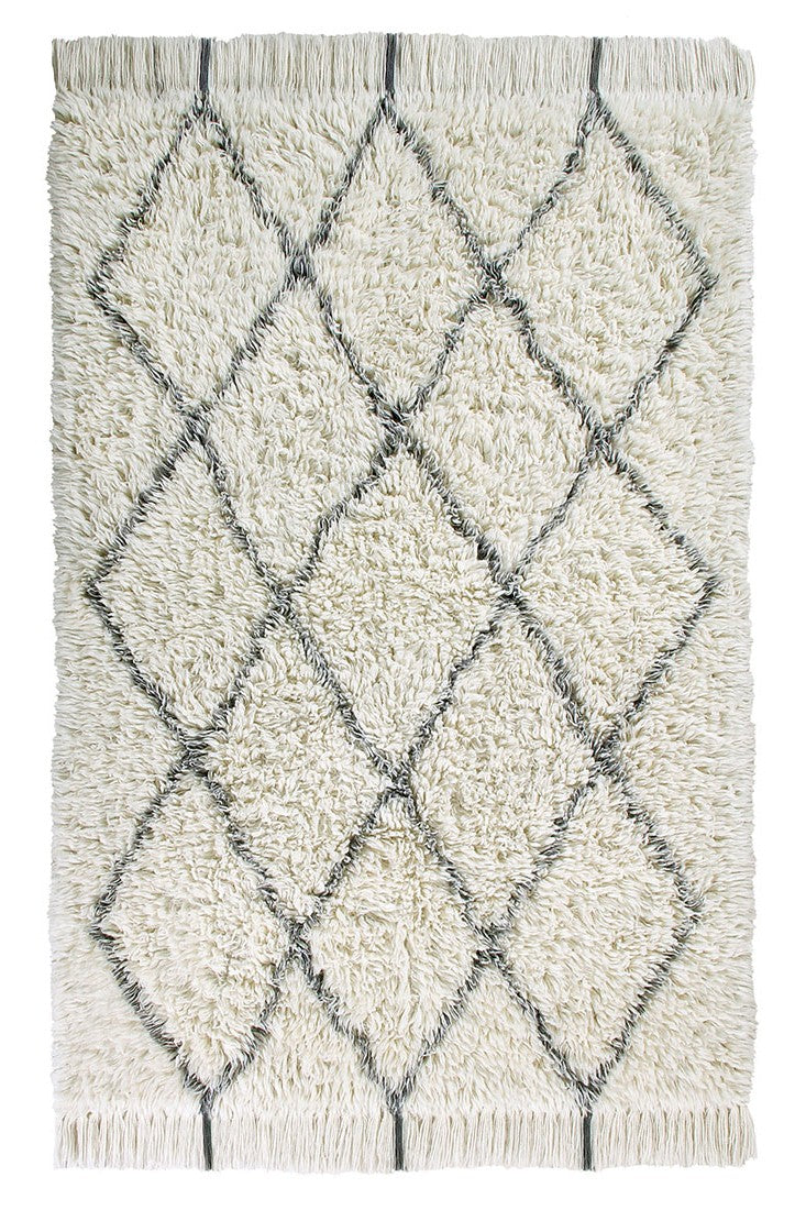 lorena canals washable rug with a moroccan berber pattern in beige