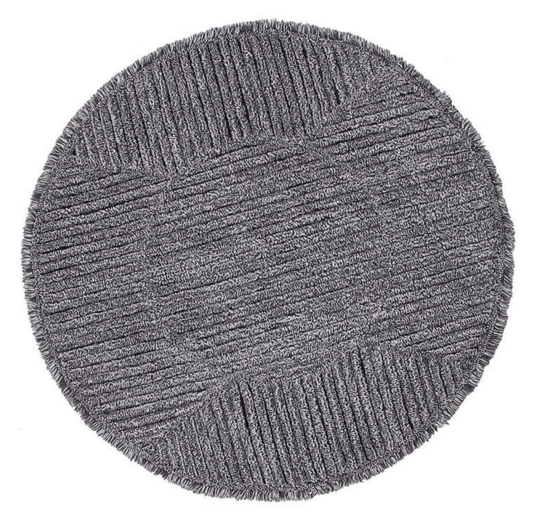 round charcoal grey lorena canals rug
